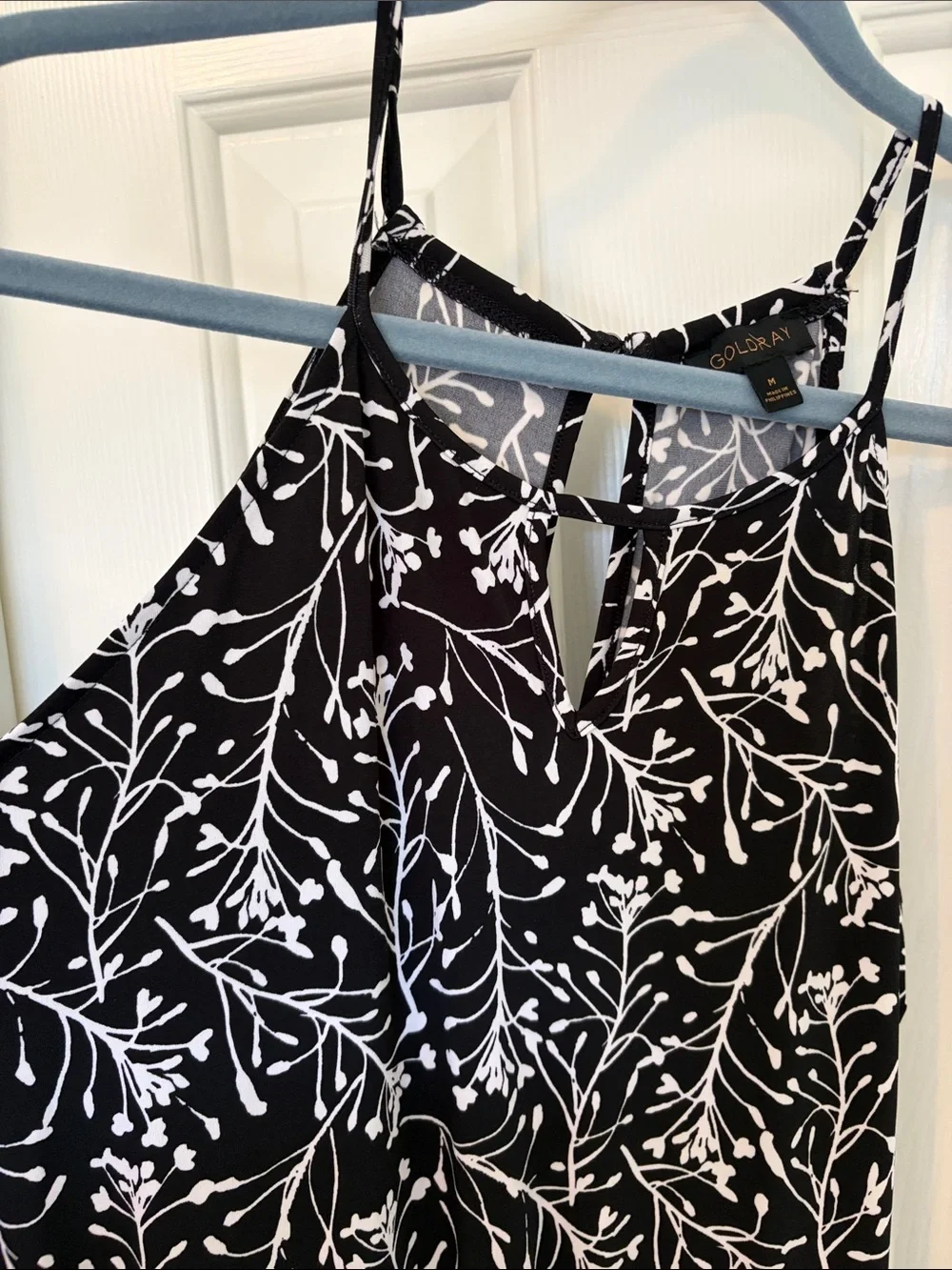 Black & White Floral Halter-like Jumpsuit